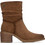 Refresh Γυναικεία Μποτάκια Chelsea Suede Καφέ με Χοντρό Χαμηλό Τακούνι 176299