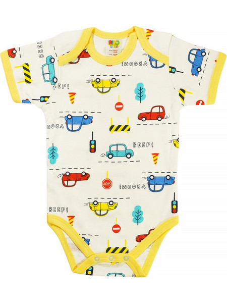 Biyo Kids Beep Φορμάκι Εσώρουχο Κοντομάνικo για Αγόρι Κίτρινο 40226