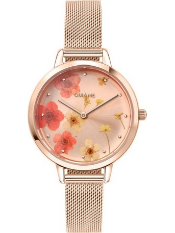 Oui & Me Fleurette Γυναικείο Ρολόι με Ροζ Χρυσό Μεταλλικό Μπρασελέ ME010362
