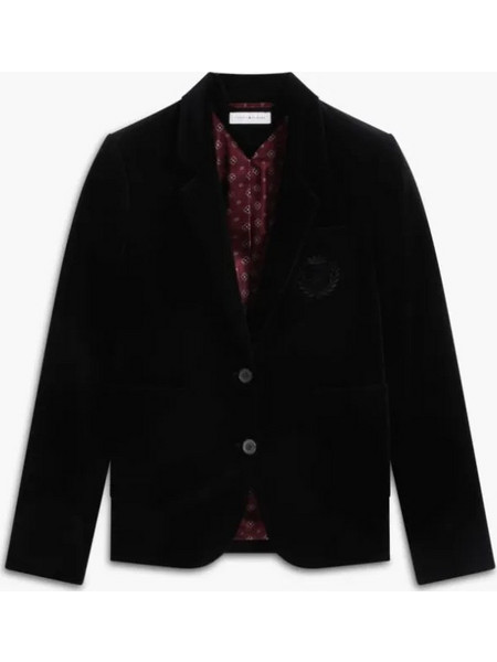 Tommy Hilfiger Γυναικείο Σακάκι Μακρύ Βελούδινο Μαύρο WW0WW52321
