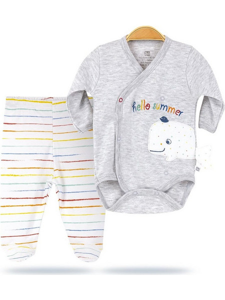 BiBaby Βρεφικό Σετ για Αγόρι Χειμωνιάτικο Γκρι 56767