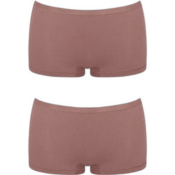 Sloggi Go Daily Βαμβακερά Γυναικεία Μποξεράκια Καφέ 2Pack 10222336-1141