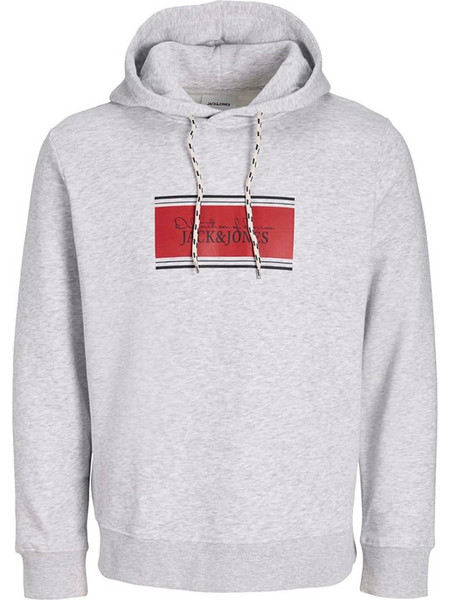 Jack & Jones Ανδρικό Φούτερ με Κουκούλα & Τσέπες Γκρι 12298423