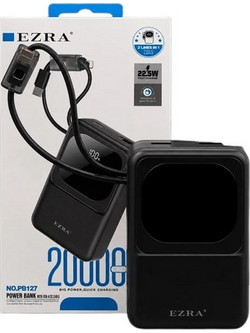 Ezra PB127 Power Bank 20000mAh 22.5W με Θύρα USB-A & Θύρα USB-C Black