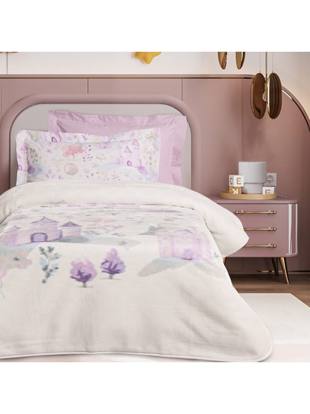 Das Home 4989 Παιδική Κουβέρτα Βελουτέ 160x220 Λευκή