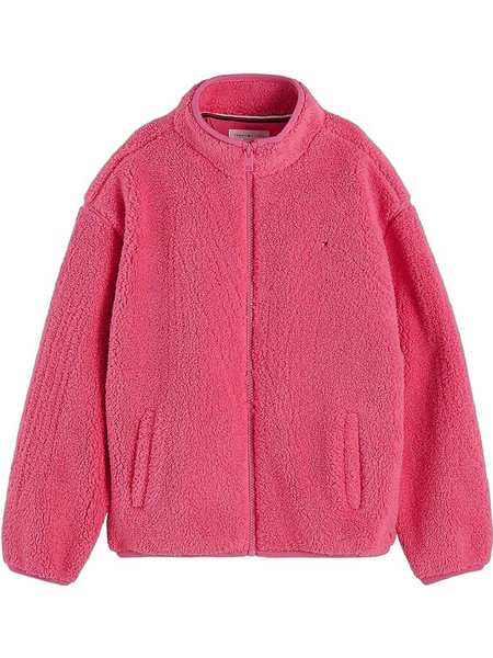 Tommy Hilfiger Παιδική Ζακέτα Fleece με Φερμουάρ Φούξια KB0KB10634-THJ