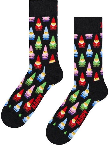 Happy Socks Little Santa Ανδρικές Κάλτσες Ψηλές με Σχέδια Μαύρες P006278