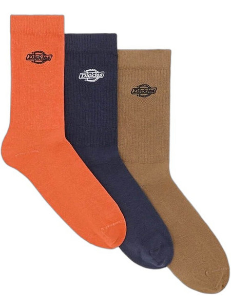 Dickies Summerdale Ανδρικές Κάλτσες Ψηλές Πορτοκαλί Navy Μπλε Ταμπά 3Pack DK0A88QJNV0