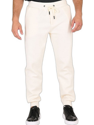Rebase Ανδρικό Παντελόνι Φόρμας Fleece Polar White RPAN-6050