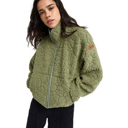 Roxy Blurry Cloud Γυναικεία Ζακέτα Fleece Μακριά με Φερμουάρ Χακί ERJPF03212-GLD8