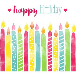 Χαρτοπετσέτες με σχέδια 33x33 εκατ. σετ 20 τμχ. Birthday Candles