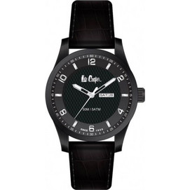 Lee Cooper Ανδρικό Ρολόι με Μαύρο Δερμάτινο Λουράκι LC-56G-C