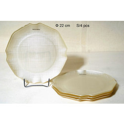 Royal Art Collection Πιάτα Γλυκού Γυάλινα 22cm 4τμχ AKA7/7401B