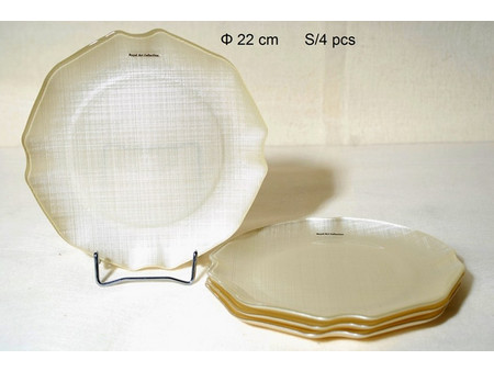 Royal Art Collection Πιάτα Γλυκού Γυάλινα 22cm 4τμχ AKA7/7401B