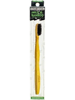 Smile Bamboo Medium Carcoal Οδοντόβουρτσα Μαύρη