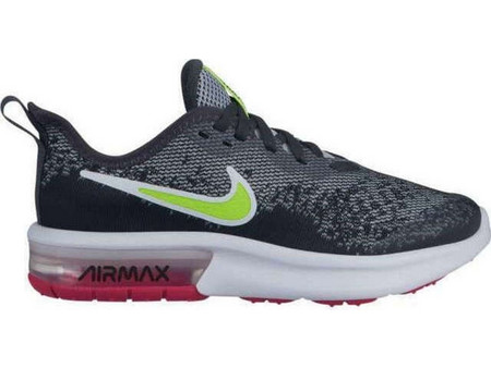 Nike Air Max Sequent 4 Παιδικά Αθλητικά Παπούτσια για Τρέξιμο Ανθρακί AQ2244-006