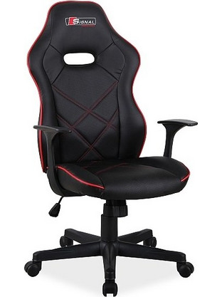 MaisonPlus Boxter Καρέκλα Gaming Δερματίνης με Ρυθμιζόμενα Μπράτσα Μαύρη Κόκκινη