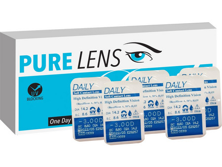 Pure Lens Daily ΜΥΩΠΙΑΣ ΗΜΕΡΗΣΙΟΙ - 5 ΦΑΚΟΙ (Μεμονωμένα τμχ. Χωρίς κουτί)