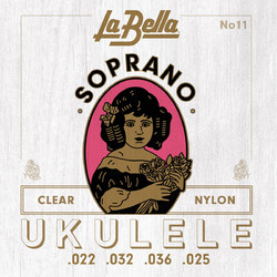 La Bella 11 Soprano Σετ 4 Χορδές Ukelele Nylon 22" 1/4