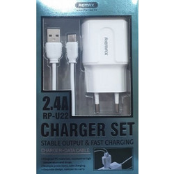 Remax RP-U22 Φορτιστής με Καλώδιο USB-C με 2 Θύρες USB-A 12W White