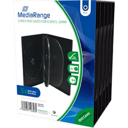 MediaRange DVD Case for 6 discs 22mm Black Pack 5 (BOX35-6)