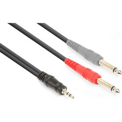 VONYX CX332-1 Καλώδιο Jack 3.5mm STEREO αρσενικό σε 2 x Jack 6.3mm MONO αρσενικά 1.5m 177.768