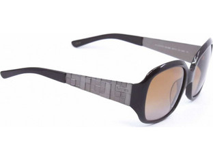 Loewe SLW663 06XK Γυναικεία Γυαλιά Ηλίου Τετράγωνα Κοκάλινα Μαύρα με Καφέ Polarized Φακό