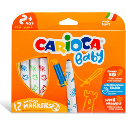 Carioca Baby Μαρκαδόροι για Μωρά 2+ Σετ 12 Χρώματα
