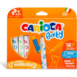 Carioca Baby Μαρκαδόροι Ζωγραφικής για Μωρά 2+ Σετ 12 Χρώματα