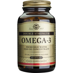 Solgar Omega-3 Double Strength Ιχθυέλαιο 60 Μαλακές Κάψουλες
