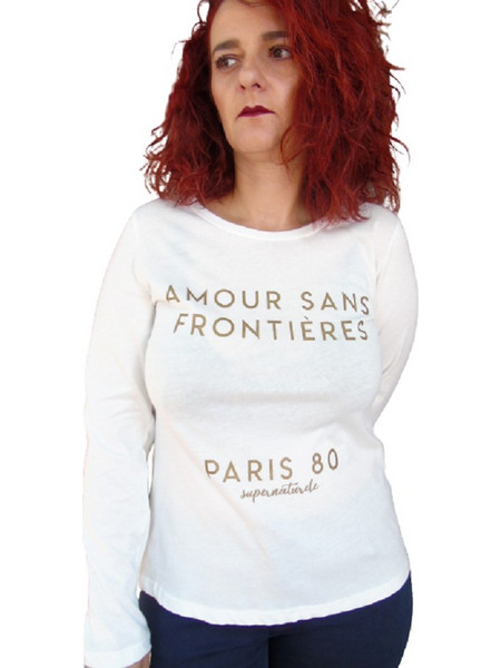 ΜΠΛΟΥΖΑ AMOUR SANS FRONTIERES Λευκό