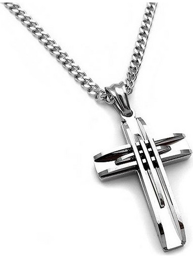 Σταυρός ανδρικός με αλυσίδα από ατσάλι SA206