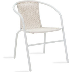 Pakoworld Obbi Πολυθρόνα Κήπου Rattan Λευκή 130-000006