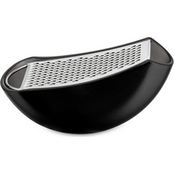 Τρίφτης Τυριού Και Δοχείο Συλλογής Parmenide AARU01 B 15,3x7,5x6,7cm Black-Silver Alessi Ατσάλι,Πλαστικό
