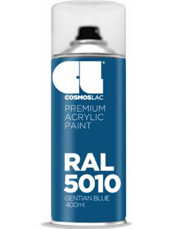 Cosmoslac Premium Acrylic Paint Σπρέι Βαφής Gentian Blue RAL5010 Gloss 400ml