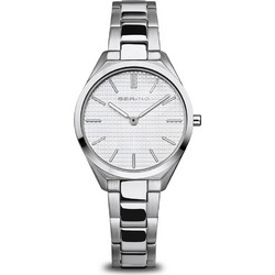 Bering Ultra Slim Γυναικείο Ρολόι με Ασημί Μεταλλικό Μπρασελέ 17231-700