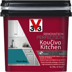 V33 Renovation Perfection Kitchen Χρώμα Πλακιδίων Petrol Blue Satin 0.75lt