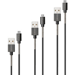 Σετ 3 καλωδίων USB σε Micro USB PURIDEA L18 2.4A 0.2/ 1/ 2 μέτρα