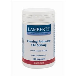 Lamberts Evening Primrose Oil Έλαιο Νυχτολούλουδου 500mg 180 Κάψουλες