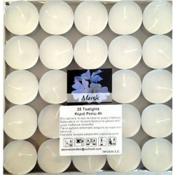 Tealight Candles Κεράκια Ρεσώ 25 τμχ 4 ωρών Καύσης Musk