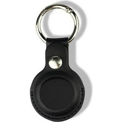 Tactical KeyChain PU Leather AirTag Black