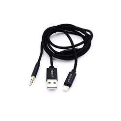Αντάπτορας Φόρτισης +amp Ήχου Lightning σε Audio Jack 3.5mm AUX & USB A 1M Foyu FO-S039 - Μαύρο