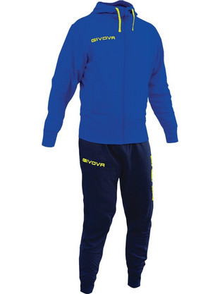 Givova Tuta Poker Cotone Ανδρικό Σετ Φόρμας με Λάστιχο Navy Μπλε Royal Blue LF28-0204