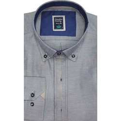 Canadian Ανδρικό Πουκάμισο Βαμβακερό Μακρυμάνικο Slim Fit Μπλε 1400-8