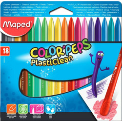 Maped Color'Peps PlastiClean Κηρομπογιές Σετ 18τμχ