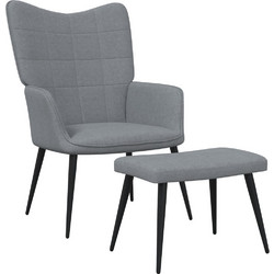 vidaXL Πολυθρόνα Relax με Υποπόδιο Γκρι 327952