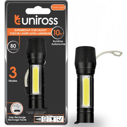 Uniross FL013 Επαναφορτιζόμενος Φακός Led Αδιάβροχος IP44 80lm