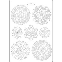 Εύκαμπτο Καλούπι για Σαπούνι-Γύψο - 21x29.7cm - Passion Round Lace Stamperia