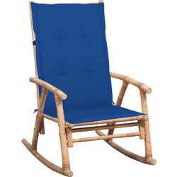 vidaXL Κουνιστή Πολυθρόνα Bamboo Μπλε 3063913