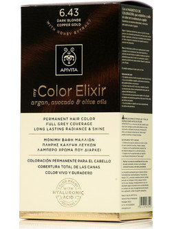 Apivita My Color Elixir 6.43 Ξανθό Σκούρο Χάλκινο Μελί Μόνιμη Βαφή Μαλλιών Χωρίς Αμμωνία 50ml
